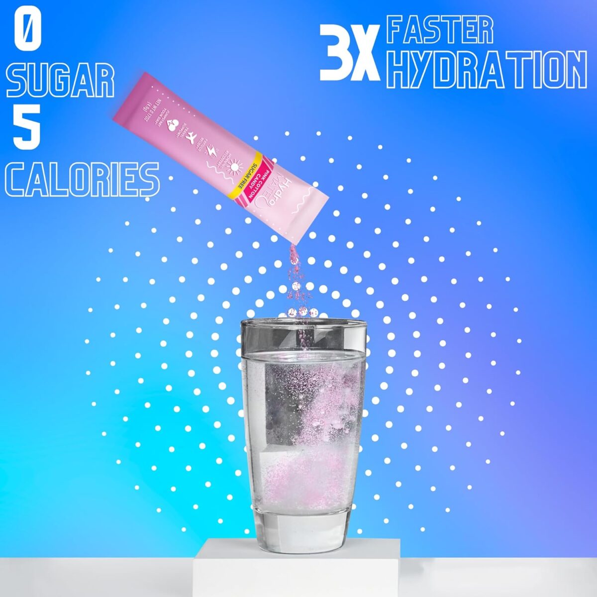 HydroMATE Electrolytes Powder No Sugar Cotton Candy - 30 Count Instant Hydration Packets with Vitamin C to Boost Energy - Sugar Free Electrolytes to Support Hydration on Keto Diet & Party Recovery - Image 6