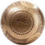 Tibetan Singing Bowl Set Bronze - Master Healing Grade - Pure Tone With Tibetan Thangka Art By Himalayan Bazaar (Gold & Yellow) - Image 7