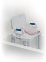 Drive Medical RTL12505 Handicap Bathroom Bench with Back and Arms, White - Image 8