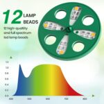 Bonviee 5 Packs Seed Starter Tray with Plant Light, Elevated Seedling Starter Trays Kits with Adjustable Humidity Domes and Clear Cell Tray, 12 Full Spectrum led lamp Beads for Plants Indoor-Green - Image 3