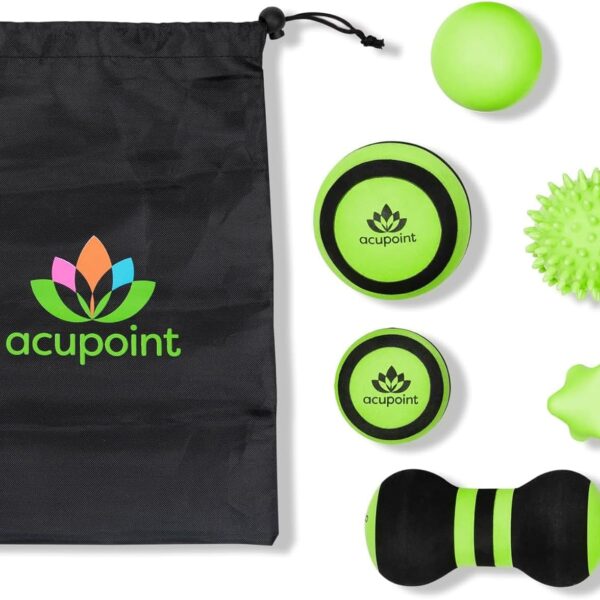Lacrosse Balls Therapy Set for Muscle Knots and Post-Workout - Physical Therapy Massage Balls, Trigger Point Therapy, and Yoga Therapy - 6-Piece Set