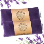 Weighted Eye Mask for Sleep, Yoga, Meditation, Lavender Eye Pillow Heated for Headache, Sinus, Dry Eyes Relief, Aromatherapy Moist Heat Mask Relaxation Gifts for Women and Moms