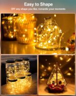 20 Pack Fairy Lights Battery Operated 3.3ft 20 LED Mini String Lights Twinkle Lights Copper Wire Firefly Starry Lights for Mason Jars Wedding Party Christmas Centerpiece Table Decorations, Warm White - Image 4