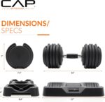 CAP Barbell ADJUSTABELL Adjustable Round Dumbbell Weights - Pairs | 12.5 lb, 25 lb & 55 lb Single Weight Options - Image 4