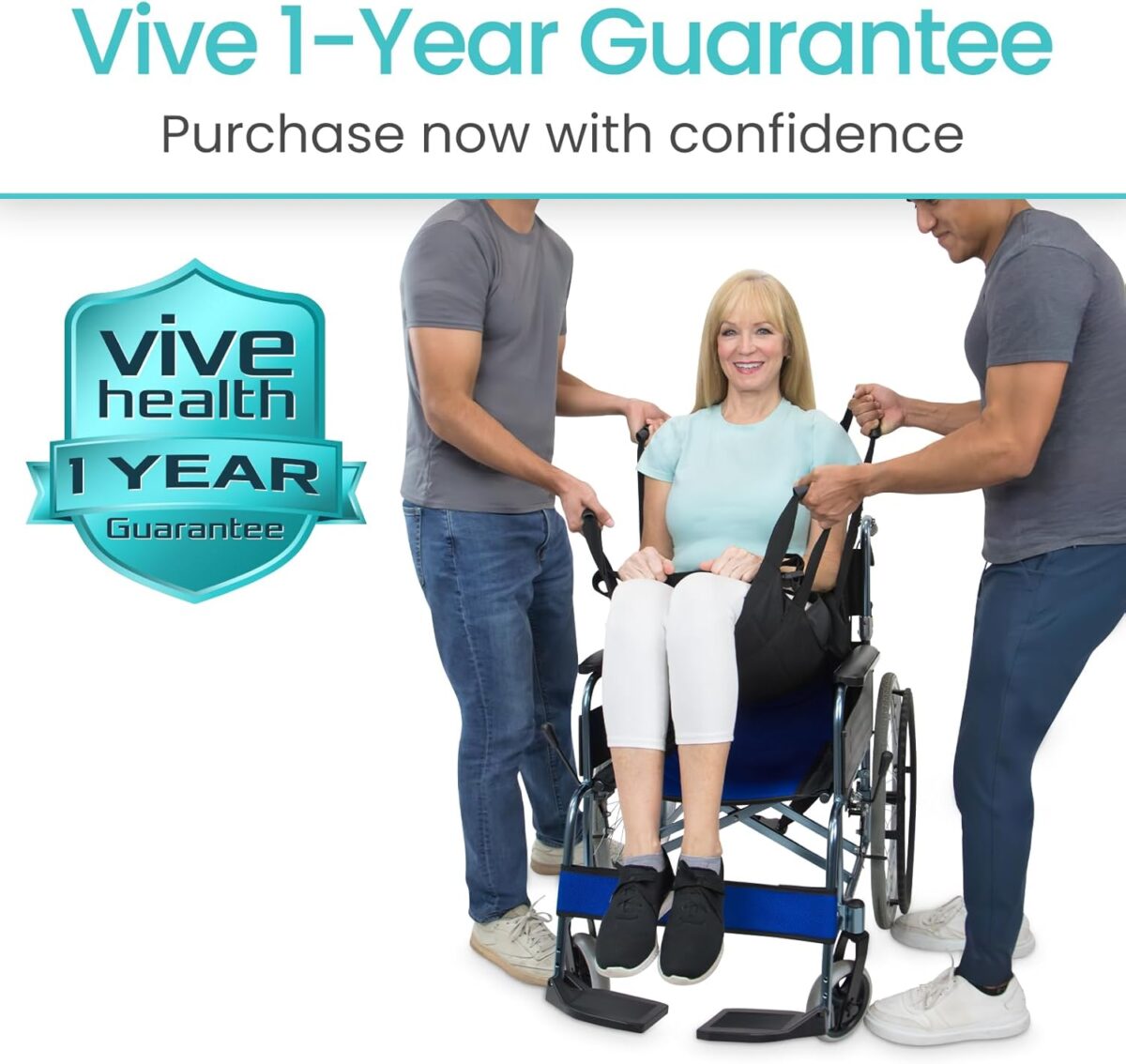 Vive Transfer Sling for Elderly & Disabled - Patient Transfer Lift Assist Device for Wheelchair - Transfer Board Alternative for Stairs, Chairs & Cars - Portable Stair Lift for Seniors & Adults - Image 9