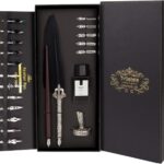 Calligraphy Set for Beginners, Wooden Dip Pen, Feather Quill, 19 Nibs, Ink Set, Gift Box
