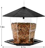 Bird Feeders for Outdoors Hanging Bird Feeder Wild Birds Seed, Black - Image 5