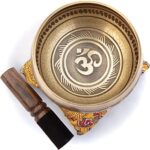 Tibetan Singing Bowl Set Bronze - Master Healing Grade - Pure Tone With Tibetan Thangka Art By Himalayan Bazaar (Gold & Yellow) - Image 5