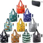 BeeGreen Gifts for Animal Lovers Women Animal Reusable Shopping Bags Grocery Totes 10 Pack with Zipper Carry Pouch Cute Shopper Bags XLarge Machine Washable Durable Bags