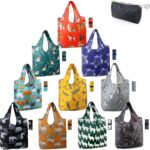 BeeGreen Gifts for Animal Lovers Women Animal Reusable Shopping Bags Grocery Totes 10 Pack with Zipper Carry Pouch Cute Shopper Bags XLarge Machine Washable Durable Bags