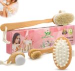 Premium Dry Brushing Body Brush Set for Lymphatic Drainage and Cellulite Treatment, Boar Bristle Long Handle Face Cleansing Brush for A Glowing Skin, 5 Pack - Image 7