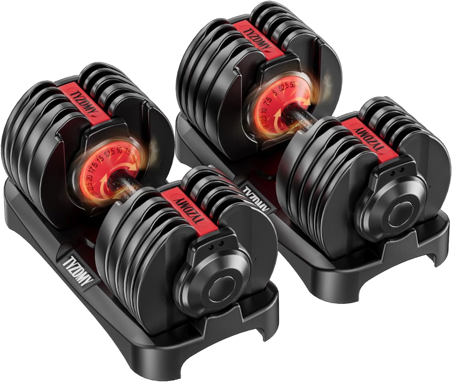 71V3y5K2QRL._AC_SL1500_.jpg Adjustable Dumbbells Set of 2,Free Weights Dumbbells Set,Adjustable Dumbbell Set,52.5 lbs pair 105 lbs,15 in 1,for Men/Women Gym Equipment for Home Strength Training Equipment - Image 1