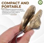 Tibetan Tingsha Bells Cymbals Meditation Chime Bells, 6.3 cm Percussion Instrument, with Cloth Bag, Embossed 8 Lucky Symbols, Ideal for Yoga, Mindfulness, Spiritual Healing, and Sound Therapy - Image 6