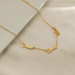 Personalized Name Necklace with Curb Chain, 18K Gold Plated Handmade Custom Family Choker Customized Child Nameplate Necklace Mother's Day Jewelry Gift for Mom, Wife (3 Names Necklace) - Image 4