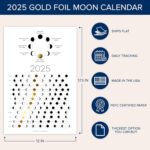 2025 Moon Phase Calendar (SHIPS FLAT) - Hangable Gold Lunar Wall Poster - Great as a Unique Gift, Moon Tracking, Wall Décor & Art, Astrology Decorations - A Celestial Calendar - by Thankful Greetings - Image 2