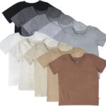 HonestBaby Multipack Short Sleeve T-Shirt Tee 100% Organic Cotton Infant Baby, Toddler, Little Kids Boys, Girls, Unisex