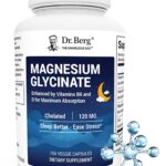 Dr. Berg Magnesium Glycinate with Vitamin D, B6 & Zinc for Stress Relief, Calm, Relaxation, & Good Sleep* - 120 mg Per Magnesium Bisglycinate Capsule - Chelated Magnesium Glycinate - 150 Caps
