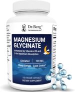 Dr. Berg Magnesium Glycinate with Vitamin D, B6 & Zinc for Stress Relief, Calm, Relaxation, & Good Sleep* - 120 mg Per Magnesium Bisglycinate Capsule - Chelated Magnesium Glycinate - 150 Caps