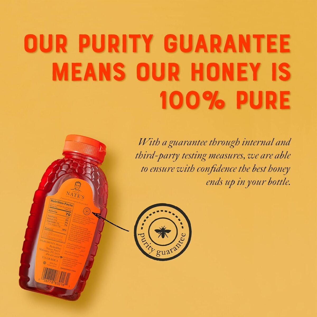 Nate's 100% Pure, Raw & Unfiltered Honey - Award-Winning Taste, 32oz. Squeeze Bottle - Image 7