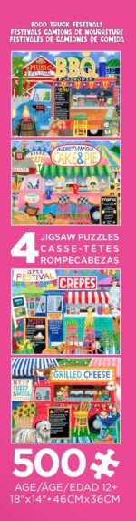 Ceaco - 4 in 1 Multipack - Food Trucks - (4) 500 Piece Jigsaw Puzzles - Image 8