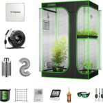 VIVOSUN GIY 4x3 Grow Tent Complete System, 2-in-1 4x3 ft. Grow Tent Kit Complete with VS1000 Led Grow Light, 4 Inch 203 CFM Inline Fan, Carbon Filter, 8 ft. Ducting Combo