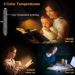 Gritin Rechargeable Book Light for Reading in Bed with 19 LED &Memory Function-Eye Caring 3 Color Temperatures, 5 Brightness Levels, 80 Hrs Runtime Flexible Goose Neck Clip on Light for Book Lovers - Image 3