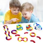 10pcs Fidget Toys - Sensory Items Quiet Fidget Toys for Adults Boys Girls Anxiety Stress Relief Toys Pack- Squeeze, Twist, Chain Spinner Alternative Gift - Image 4