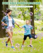 Bubble Machine Automatic Bubble Blower for Kids: Battery Operated Bubble Maker for Toddlers 1-3 | 20000+ Bubbles Per Min Contain 6 AA Battery | Outdoor Toys for Parties Birthday Wedding - Image 5