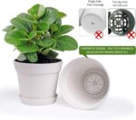 Homenote Pots for Plants, 15 Pack 6 Inch Plastic Planters with Multiple Drainage Holes and Trays,Plant Pots for All Home Garden Flowers Succulents (White) - Image 6