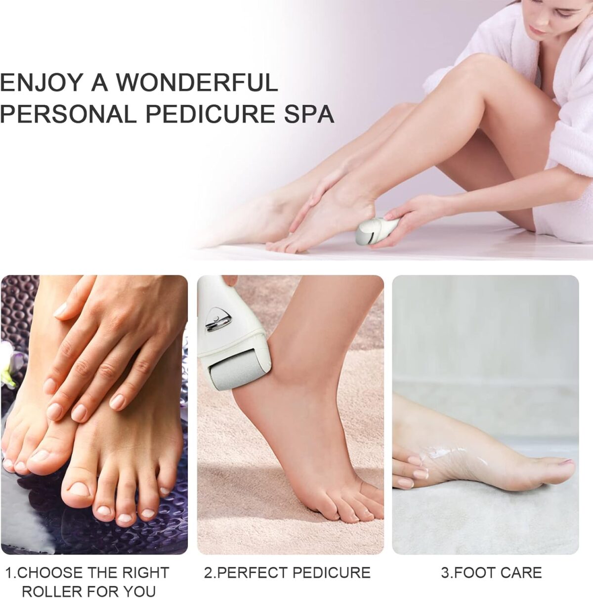 Electric Feet Callus Removers Rechargeable,Portable Electronic Foot File Pedicure Tools, Electric Callus Remover Kit,Professional Pedi Feet Care Perfect for Dead,Hard Cracked Dry Skin Ideal Gift - Image 7