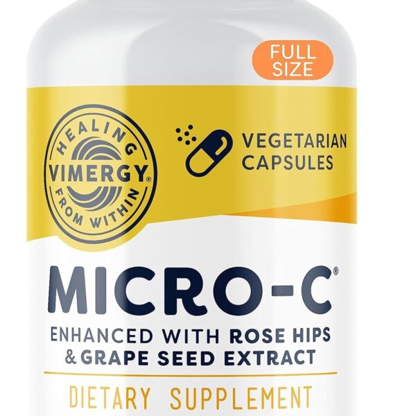 Vimergy Micro-C® Vitamin C Capsules – 500mg per Capsule, Supports Immune Health*, Promotes Collagen Production, Supports Healthy Joints & Bones*, Kosher, Vegan & Gluten-Free, Regular Size 180 Capsules
