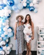 ZMPSIISA Women's Summer Off The Shoulder Maxi Dress Ruffle Strapless Blue White Porcelain Boho Casual Loose Long Dresses - Image 3