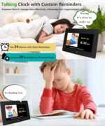 MASSII 2025 Digital Teaching Clock Talking Time, 24 Alarms Custom Reminders, Checklist to-Do List, Auto DST & Calendar Display, Sleep Trainer, Easy to Use for Kids Birthday Gift- Black with Remote - Image 5
