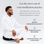 Mindful & Modern Large Meditation Cushion for Zafu Yoga - Meditation Pillow for Sitting on the Floor - Buckwheat Hull Filled Yoga Cushion with Removable, Washable 100% Cotton Cover and Carry Handle - Image 7