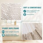 Chihee Hammock Chair Super Large Hanging Chair Soft-Spun Cotton Rope Weaving Chair, Collapsible Strong Metal Spreader Bar Wide Seat Lace Stretch Swing Chair Indoor Outdoor Garden Yard Theme Decoration - Image 3