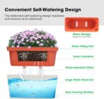 VIVOSUN Self-Watering Planters, 4-Pack 10.5 Inch Compact Rectangular Window Herb Planter Box with 10 PCS Plant Labels, Plant Container for Basil, Flowers, Succulents, Indoor & Outdoor - Image 2