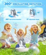 Bubble Machine - Automatic Bubbles Blower for Kids, Toddlers - 360° Oscillation & 75° Adjustment Bubble Toys with LED Light - Gifts for Boys, Girls, Easter, Outdoor, Birthday, Party Use - Image 4