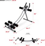 Sunny Health & Fitness Waist Trainer Ab Roller with Elbow Support, Training Wheels, Foldable for Home Gym, Abdominal Exercises, Core Strength, Glute Trainer, Crunch Workouts, Exercise Equipment - Image 6