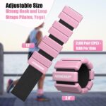 Pilates Wrist Ankle Weights for Women, Wearable Strong Arm & Leg Weights Set of 2(1 lb/2.2 lbs Each), Adjustable Ankle Weights for Walking, Yoga, Dance, Barre, Gym - Image 4