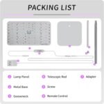 BESTVA 18W Grow Lights for Indoor Plants with Stand, Full Spectrum LED Plant Light for Indoor Plants,12-59 Inches Height Adjustable Growing Lamp with Auto On/Off Timer 4H/8H/12H, 4 Dimmable Brightnes - Image 7