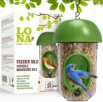 LONA Bird Feeders for Outdoors, Tube Birds Feeder Weatherproof with Multiple Hanging Methods, Wild Feeding Silo for Outside, 1 Port