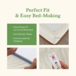 California Design Den 100% Organic Cotton Queen Sheet Set - Crisp Cotton Percale Sheets Queen, Deep Pockets, GOTS Certified, Cool and Durable Bedding Set - Ivory - Image 5
