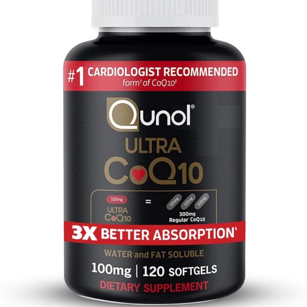 Qunol CoQ10 100mg Softgels, Ultra CoQ10 100mg, 3x Better Absorption, Antioxidant for Heart Health & Energy Production, Coenzyme Q10 Vitamins and Supplements, 4 Month Supply, 120 Count