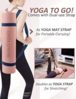 BEAUTYOVO Yoga Mat with Strap, 1/3 Inch Extra Thick Yoga Mat Double-sided Non Slip, Professional TPE Yoga Mats for Women Men, Workout Mat for Yoga, Pilates and Floor Exercises - Image 6