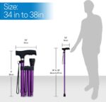 RMS Folding Cane - Foldable Walking Cane with Adjustable Height - Collapsible and Lightweight - Soft Ergonomic Handle for Comfortable Grip - Portable Walking Stick for Mobility Aid - Image 7