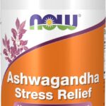 NOW Foods Supplements, Ashwagandha Stress Relief, Mood and Sleep Support*, with clinically Studied Lactium®, Promotes Relaxation and restful Sleep*, 60 Veg Capsules