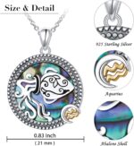 Alphm 12 Constellation Necklace 925 Sterling Silver Zodiac Sign Coin Pendant Necklaces Abalone Shell Astrology Horoscope Jewelry Birthday Gifts for Women - Image 6
