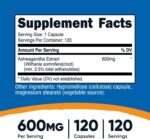 Nutricost Ashwagandha Herbal Supplement 600mg, 120 Capsules - Vegetarian, Non-GMO, Gluten Free, Ashwagandha Root - Image 2