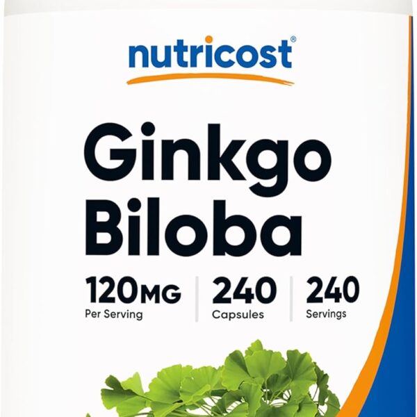 Nutricost Ginkgo Biloba 120mg, 240 Capsules - Extra Strength Ginkgo Biloba Extract - Gluten Free & Non-GMO