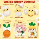 MAGIMUSE Crochet Kit for Beginners, Crochet Starter Kits for Adults Amigurumi Craft Knitting Crochet Animals Kits w Step-by-Step Video Tutorials, Easter Bunny/Chick/Eggs(40%+ Yarn) - Image 2